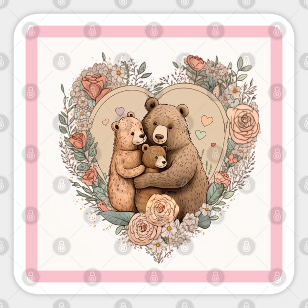 Happy Bear Family Sticker by MellowLazy